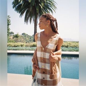 Staud Samuel Dress in Tobacco Gingham